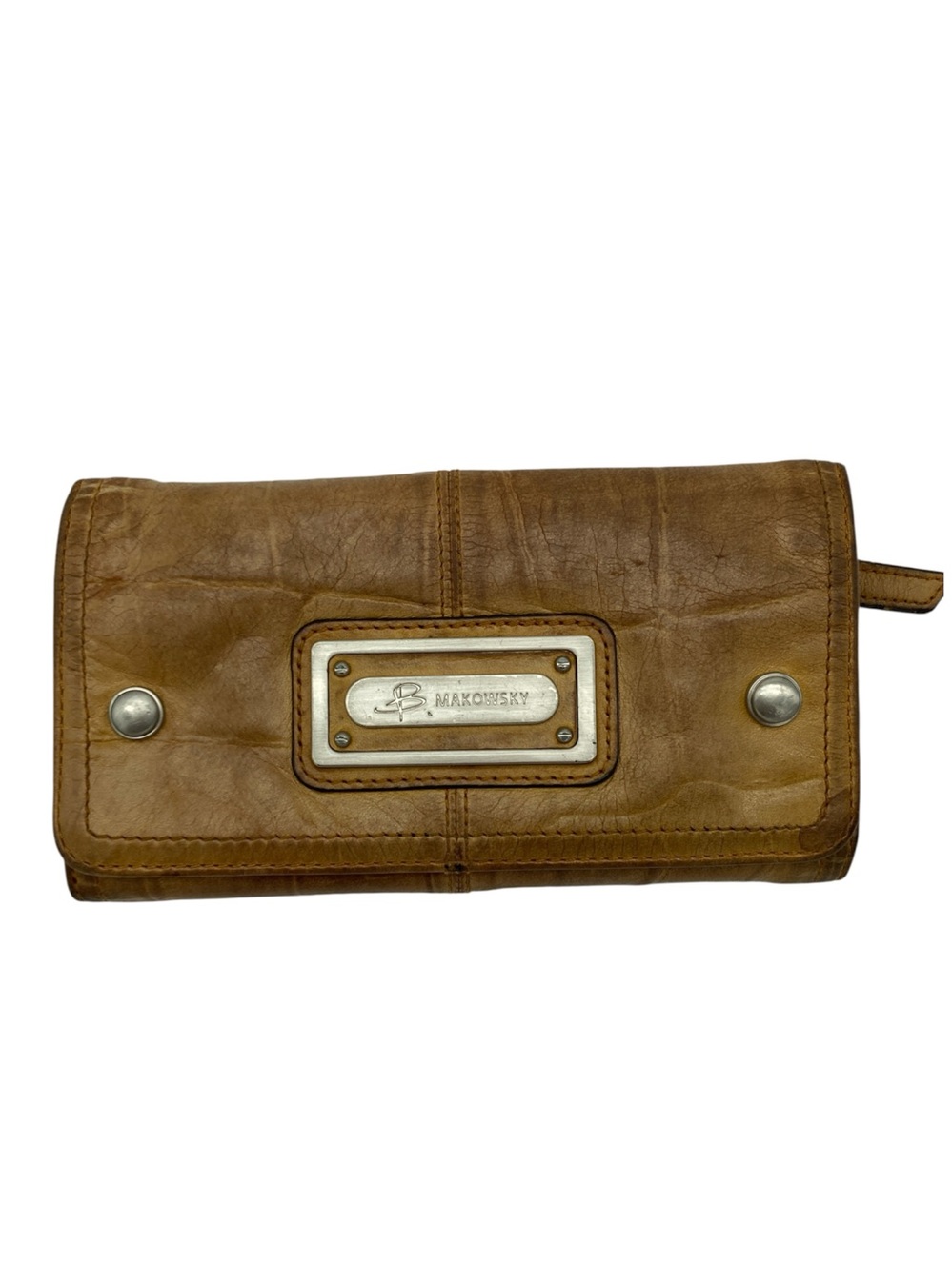 B. Makowsky Croc Embossed Leather Wallet